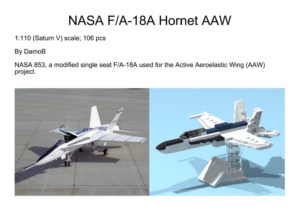 Lego DamoB's NASA FA-18 Hornet Active Aerolastic Wing (AAW)