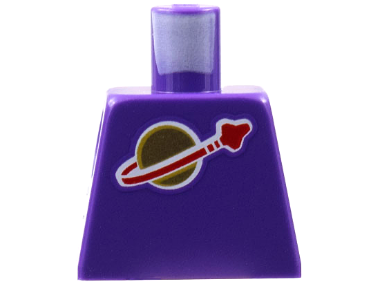 Lego Torso with Classic Space Logo High on Torso Pattern, Inside with Ribs (second reissue) / Dark Purple