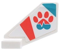 Lego Tail Shuttle, Small with Coral and Medium Azure Stripes, Paw Print and Heart Beat Pattern on Both Sides (Stickers) - Set 41692