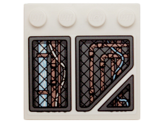 Lego Tile, Modified 4 x 4 with Studs on Edge with Copper Pipes and Bright Light Blue Wires under Panels Pattern Model Left Side (Sticker) - Set 70226