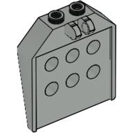 Lego Hinge Panel 1 x 4 x 3 2/3 with 6 holes, 2 studs on top, Locking 2 Fingers / Light Gray