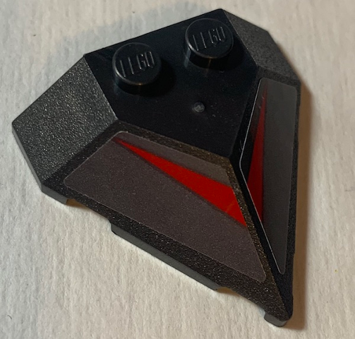 Lego Wedge 4 x 4 Pointed with Red Streak Pattern on Both Sides (Stickers) - Set 70613