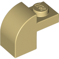 Lego Brick Curved 1 x 2 x 1 1/3 with Curved Top / Tan