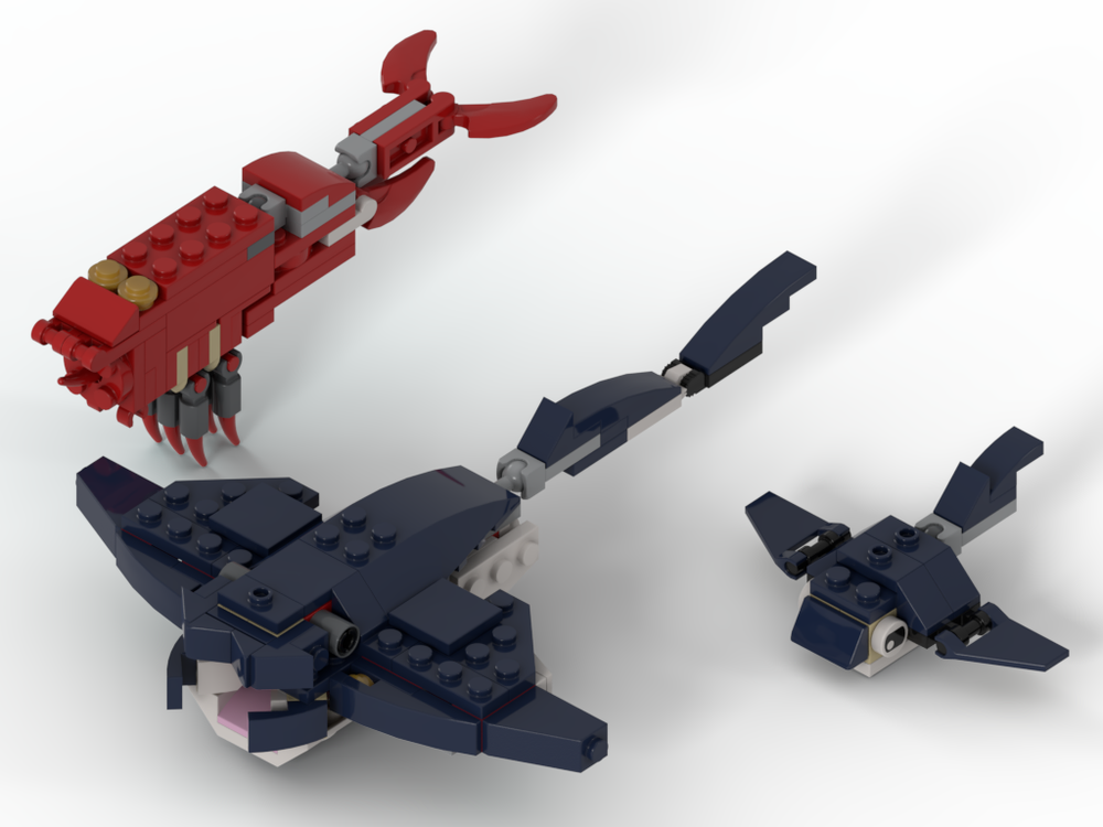Lego Mantaray and shrimp (31088)