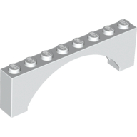 Lego Brick Arch 1 x 8 x 2 Raised / White
