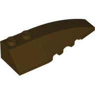 Lego Brick Wedged, Curved 6 x 2 Right, Smooth Inner Walls / Dark Brown