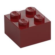 Lego Brick 2 x 2 / Dark Red