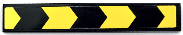 Lego Tile 1 x 6 with Yellow Danger Chevrons Pattern (Sticker) - Set 42081
