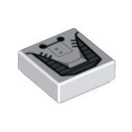 Lego Tile 1 x 1 with SW Galactic Empire Jetpack print / White