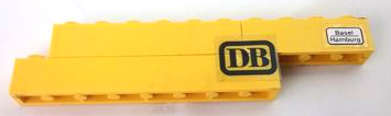 Lego Stickered Assembly 11 x 1 x 2 with 'DB' and 'Basel Hamburg' Pattern (Stickers) - Set 7710