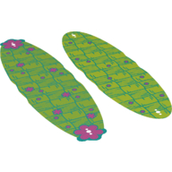 Lego Roof, Oval, with Lime Patchwork and Dark Pink Flowers Print [Complete Sheet]