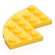 Lego Plate Round Corner 5 x 5 with 2 x 2 Cutout / Yellow