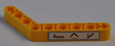 Lego Technic, Liftarm, Modified Bent Thick 1 x 9 (6 - 4) with Crane Arm Movement Pattern (Sticker) - Set 8421