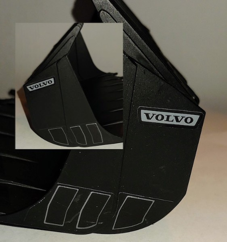 Lego Technic Digger Bucket 15 x 23 with VOLVO Logo and Metal Plates Pattern on Both Sides (Stickers) - Set 42030