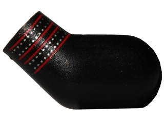 Lego Arm, Left with Red Stripes and Silver Dots Pattern / Black