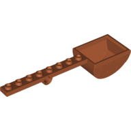 Lego Launcher, with 1 x 8 Plate with Pin Hole and Bucket (Catapult) / Dark Orange