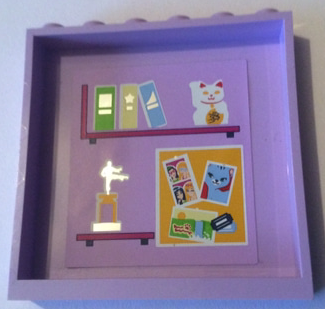 Lego Panel 1 x 6 x 5 with Books on Bookshelf, Trophy, Cat and Poster Pattern on Inside (Sticker) - Set 41095