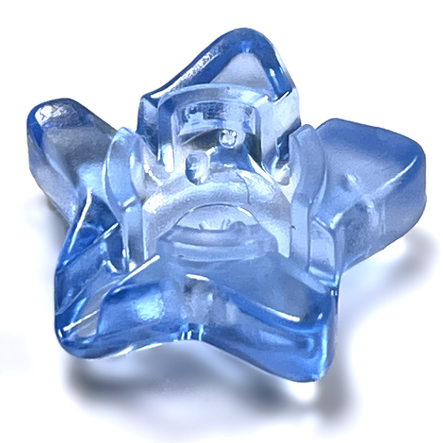 Lego Clikits Icon, Star 2 x 2 Small, with Hole / Trans-Light Royal Blue
