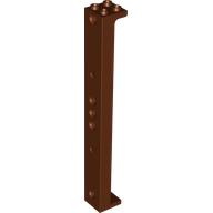 Lego Support 2 x 2 x 13 with 5 Pin Holes / Reddish Brown