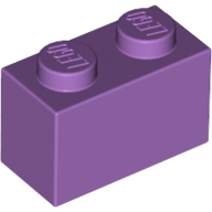 Lego Brick 1 x 2 / Medium Lavender