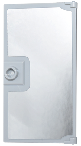 Lego Door 1 x 4 x 6 with Stud Handle with Mirror Pattern (Sticker) - Set 43224 / Light Bluish Gray