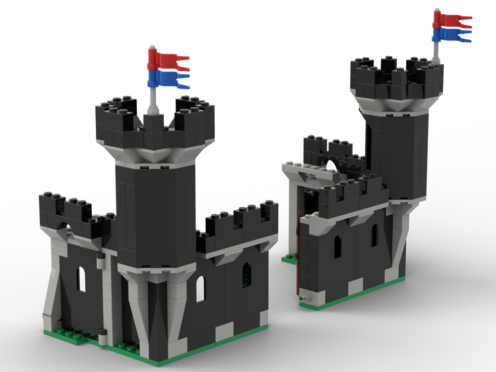 Lego Turrets to connect the Black Monarch's Castle (6085) with Knight's Stronghold (6059)
