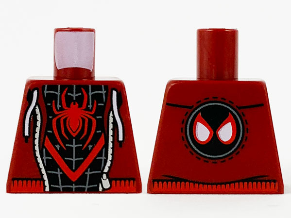 Lego Torso Jacket and Spider-Man Costume Red Spider Pattern (Miles Morales) / Dark Red