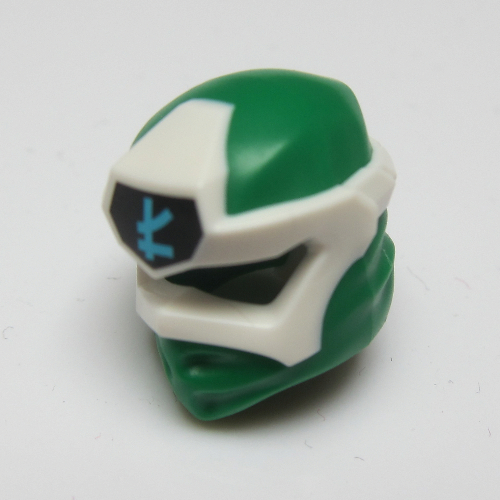 Lego Wrap with Angular Mask White, and Medium Azure Asian Symbol on Black print / Green
