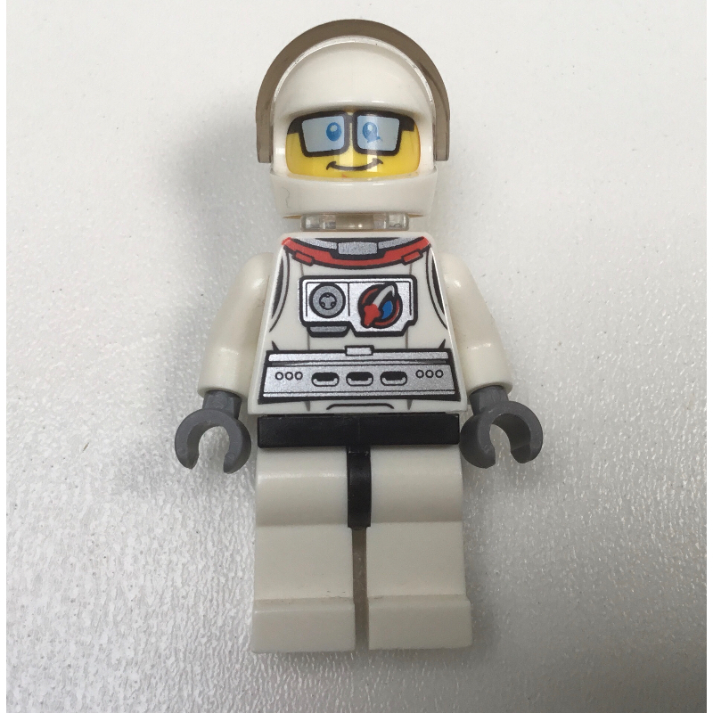 Lego Astronaut - White Torso and Legs, Neck Bracket, Glasses
