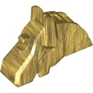 Lego Animal / Creature Accessory, Horse Battle Helmet [Angular, Front Clip] / Pearl Gold