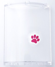 Lego Cylinder Quarter 4 x 4 x 6 with Dark Pink Paw Print Pattern Model Right Side (Sticker) - Set 41691
