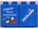 Lego Duplo, Brick 1 x 2 x 2 with Junior Master Model Builder 2006 Pattern (Stickered) / Blue