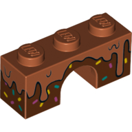 Lego Brick Arch 1 x 3 with Melted/Molten Chocolate, Sprinkles print