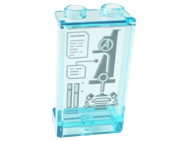 Lego Panel 1 x 2 x 3 with Side Supports - Hollow Studs with Display with Avengers Tower Battle Pattern (Sticker) - Set 76166