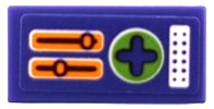 Lego Tile 1 x 2 with Bright Light Orange Sliders, Lime Directional Pad and White Speaker Pattern (Sticker) - Set 41363