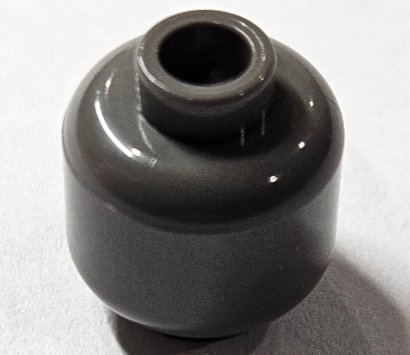 Lego Minifigure, Head (Plain) / Dark Gray