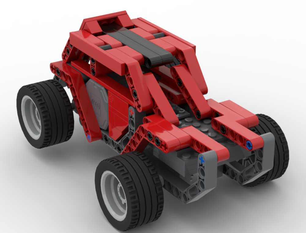 Lego pull back beach buggy with inline-2 engine