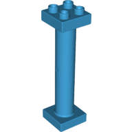 Lego Duplo Support Column 2 x 2 x 6 Round with Open Latticed Back / Dark Azure