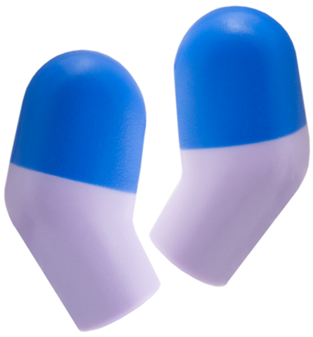 Lego Arm, (Matching Left and Right) Pair with Molded Blue Short Sleeves  Pattern / Lavender