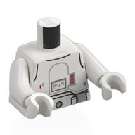 Lego Torso, Armour, Red Lights, Utility Belt Print, White Arms and Hands / White
