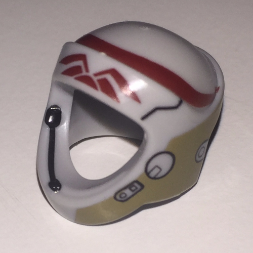 Lego Helmet Rebel, Open Face with A-wing Pilot Print / Light Bluish Gray