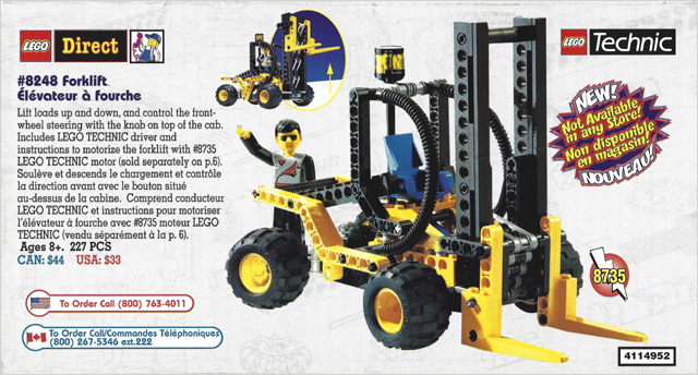 Lego 1998 Insert - LEGO Direct - US/Canadian Technic (4114952)