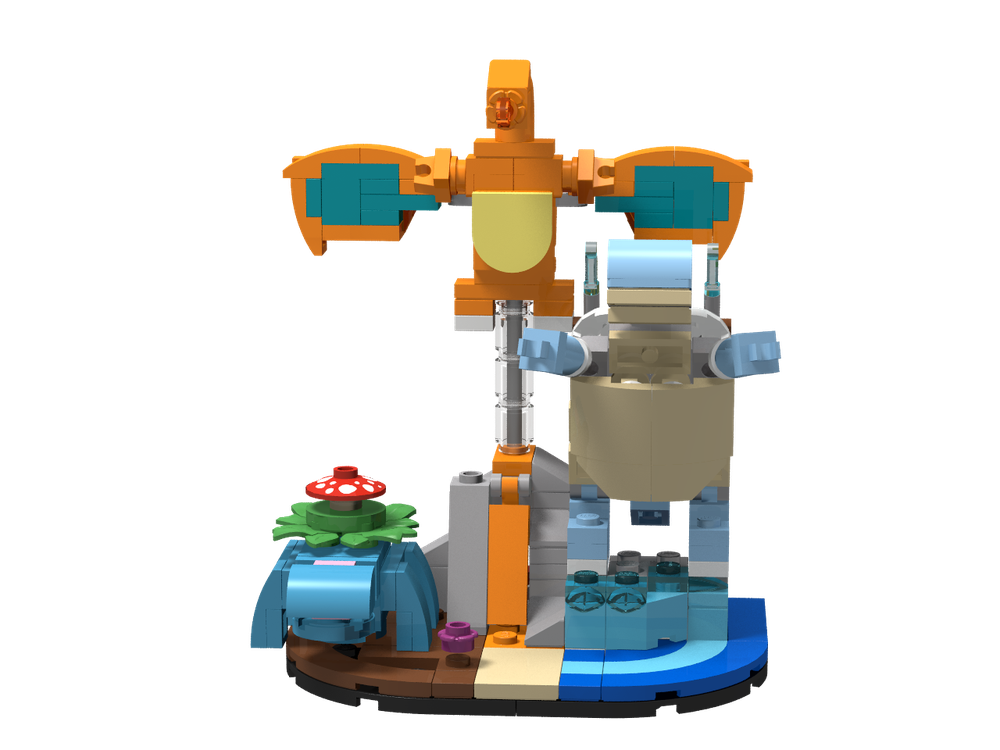 Lego Mini Venusaur, Charizard, and Blastoise Display V1