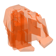 Lego Large Figure Head Connector Block Eye/Brain Stalk / Trans-Neon Orange