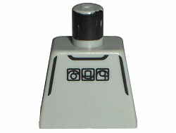 Lego Torso NBA Street Player - Gray Shirt and 3 Squares Pattern / Light Gray