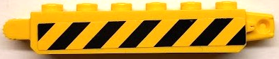 Lego Hinge Brick 1 x 6 Locking with Black and Yellow Danger Stripes Pattern Model Left Side (Sticker) - Set 60124