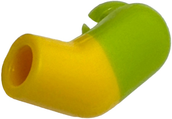 Lego Arm, Left with Molded Lime Short Sleeve  Pattern / Yellow