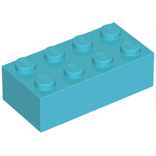 Lego Brick 2 x 4 without Cross Supports / Maersk Blue