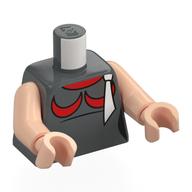 Lego Torso, Red Crescent Moon Shapes, White Scarf Print, Light Nougat Arms and Hands