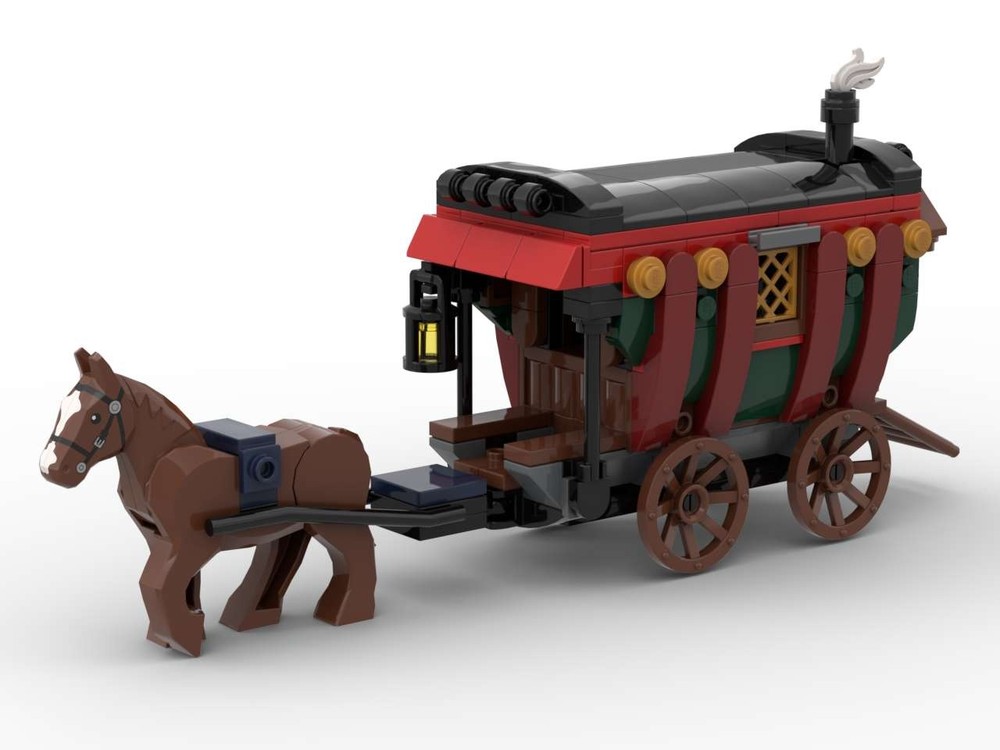 Lego Gypsy Caravan - Romany wagon - (medieval castle size)